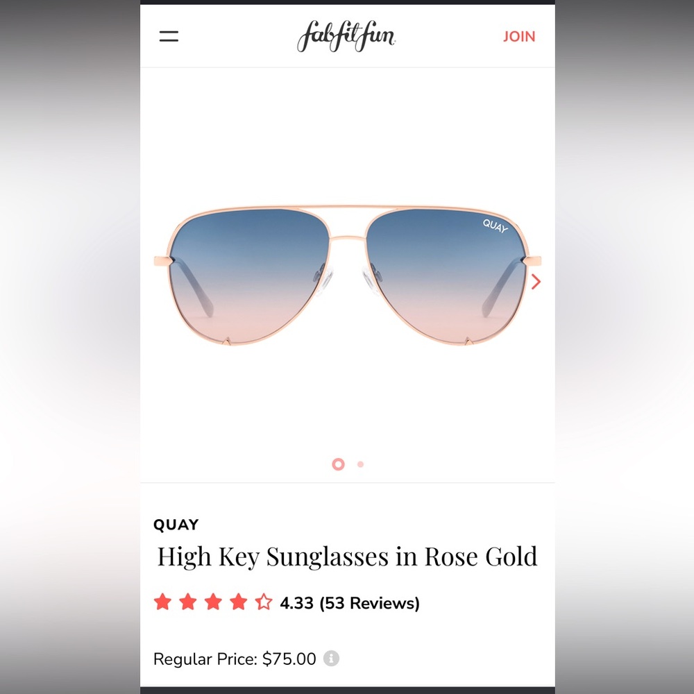 Quay Women’s High Key aviator sunglasses in rose gold